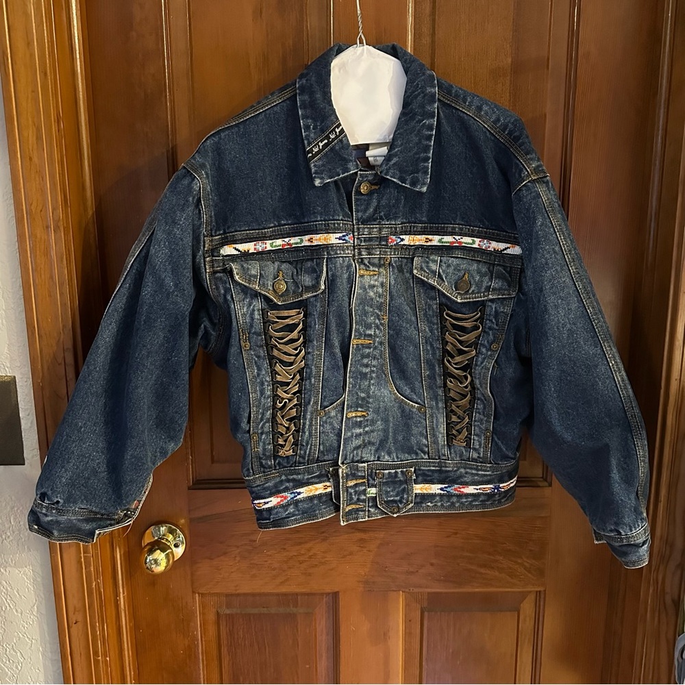 Vintage Y2K 90s NO! Denim jacket.